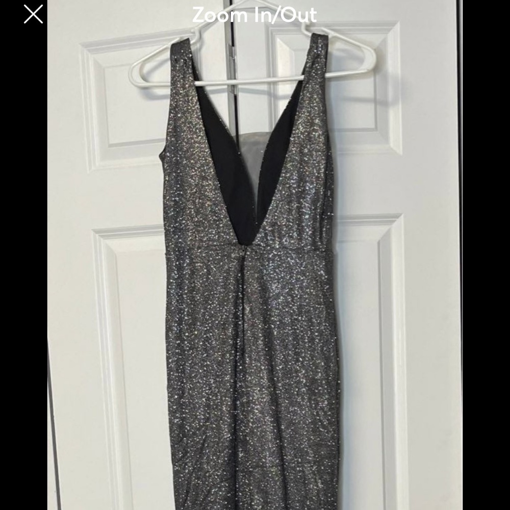 Windsor glitter dress with deep v front/mesh. High leg slit. Worn once. Size S.